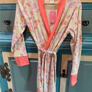 NWT Women's Pink Heart Print Robe